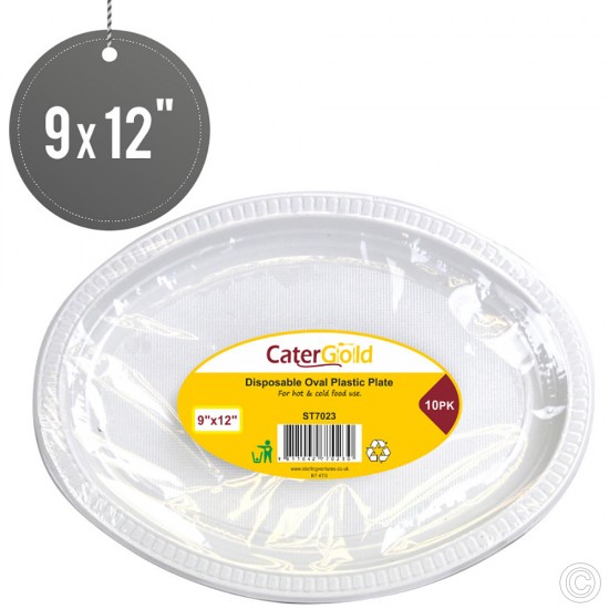 Oval Plastic Plates 10pack image