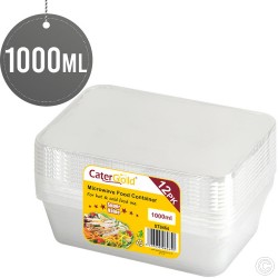 Plastic Microwave Food Containers 1000CC 12pack
