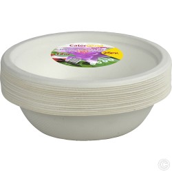 12oz Disposable Paper Bowls Party Tableware (Pack of 25) White Biodegradable Bagasse Bowl Recyclable