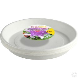 9 inch Disposable Paper Plates Party Tableware (Pack of 10) White Biodegradable Bagasse Plate Recyclable