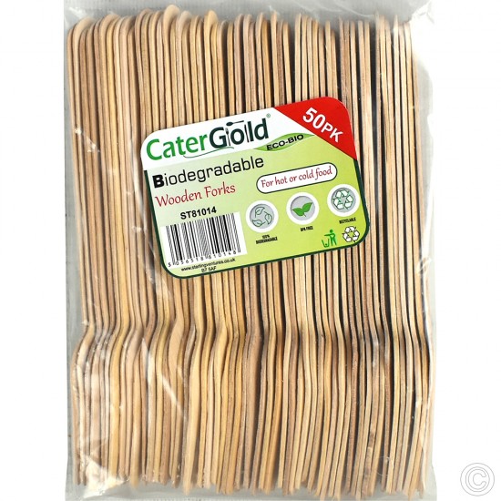 Biodegradable Wooden Forks 50 pack