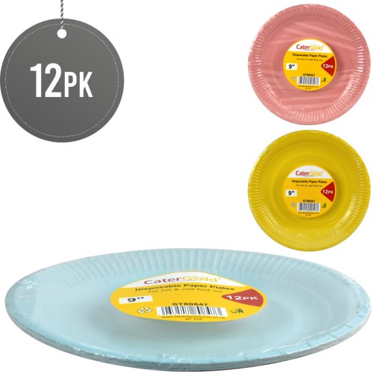 Catergold Coloured Paper Plates 9"