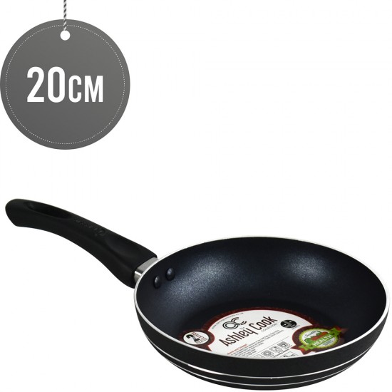 20cm Frying Pans Non-Stick Black Suitable For Induction Electric and Gas Hobs Anti-Scratch Pans Cool Touch Handles Non Stick Cookware image