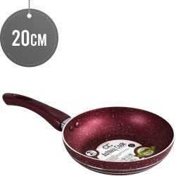 20cm Frying Pans Non-Stick Red Suitable For Induction Electric and Gas Hobs Anti-Scratch Pans Cool Touch Handles
