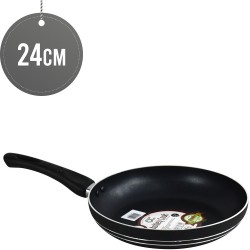24cm Frying Pans Non-Stick Black Suitable For Induction Electric and Gas Hobs Anti-Scratch Pans Cool Touch Handles