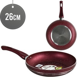 26cm Frying Pans Non-Stick Red Suitable For Induction Electric and Gas Hobs Anti-Scratch Pans Cool Touch Handles