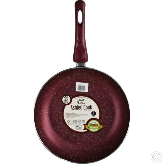 28cm Frying Pans Non-Stick Red Suitable For Induction Electric and Gas Hobs Anti-Scratch Pans Cool Touch Handles Non Stick Cookware image