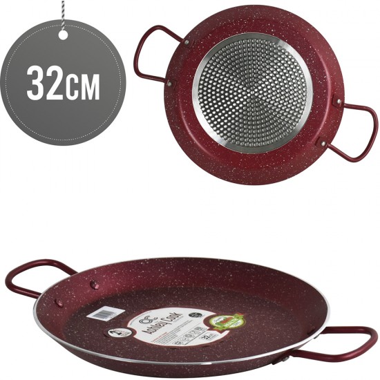 Ashley Cook Professional Non Stick Paella Pan Double Coated (32cm, Red) image