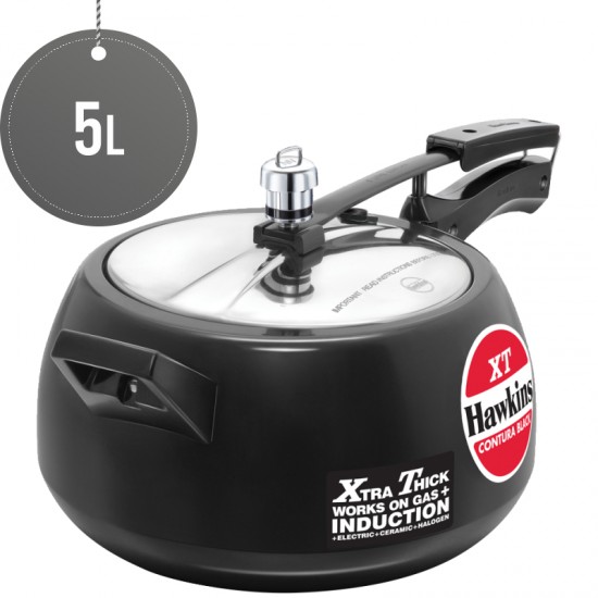 Showing image for Hawkins Contura Black 5L XT Pressure Cooker Induction Hard Anodised (Aluminium) Hawkins Contura Black 5L XT Pressure Cooker Induction Hard Anodised (Aluminium) Cookware - Pots & Pans image