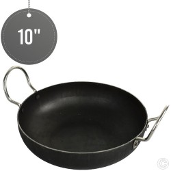 Black Iron Kadai Wok 10''