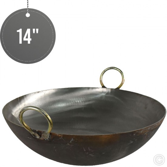 Black Iron Kadai Wok 14