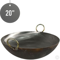 Black Iron Kadai Wok 20''