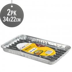 Disposable Aluminium Foil Tray Grill Trays 2pack