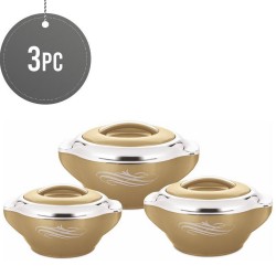 Insulated Serving Casserole Set Hot Pot Food Warmer Beige 3 Pieces