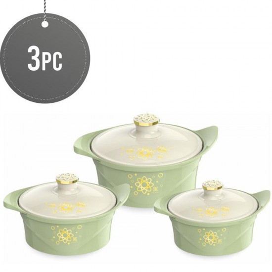 3Pcs Hot Pot Food Warmer Set - Green Hot Pots image