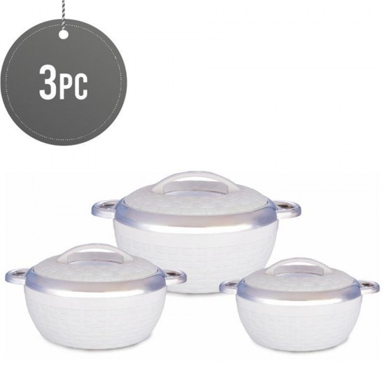 3Pcs Hot Pot Food Warmer Set - White image