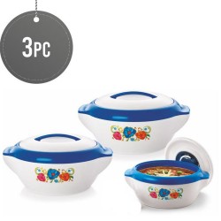 Large Insulated Serving Casserole Set Hot Pot Food Warmer Blue 3 Pieces