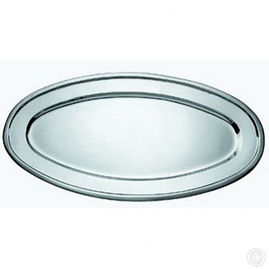Oval Stainless Steel Serving Tray 35cm image