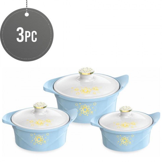 3Pcs Hot Pot Food Warmer Set - BlueHot Pots image