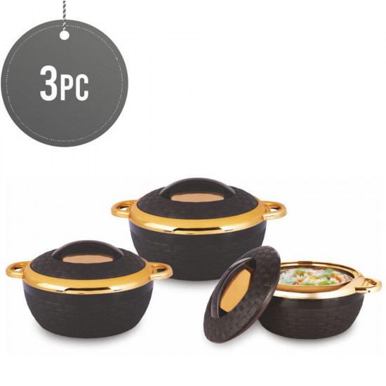 3Pcs Hot Pot Food Warmer Set - Black image