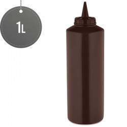 Plastic Squeezable Sauce Dispenser Coloured Squeeze Bottle 1000ml (Brown)