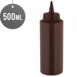 Plastic Squeezable Sauce Dispenser Coloured Squeeze Bottle 500ml - Brown