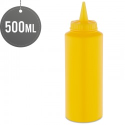 Plastic Squeezable Sauce Dispenser Coloured Squeeze Bottle 500ml - Yellow