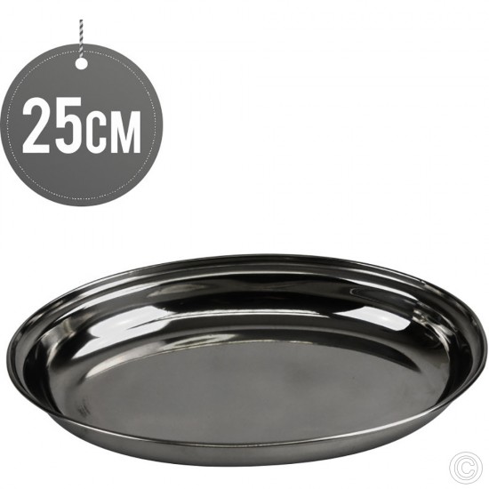 Stainless Steel Oval Curry Dish 25cm Serveware image