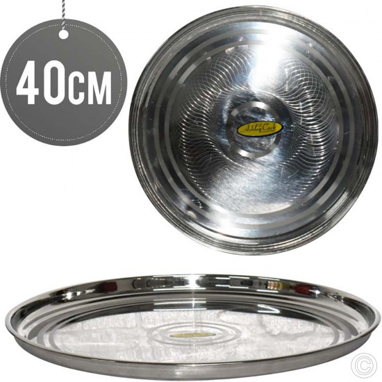 Stainless Steel Round Serving Tray 40cm Serveware image