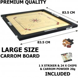 Large Premium Carrom Board With Strikers & Coins 33