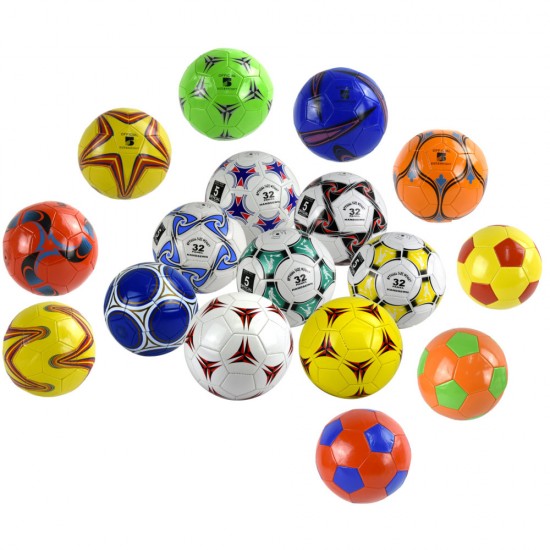 Deflated Stitched Soft PU Leather Training Football Hobby Soccer Ball (Random Design) image