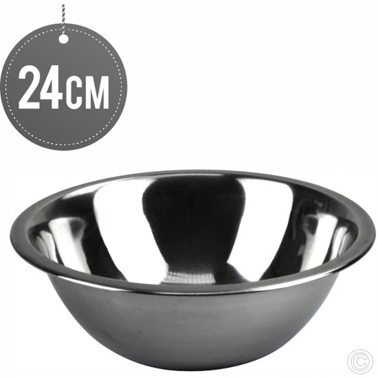 Stainless Steel Deep Mixing Bowl 24cm image