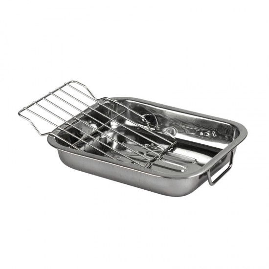 Stainless Steel Roasting Tray With Grill 25cm image