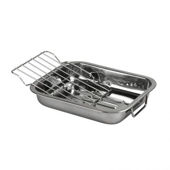 Stainless Steel Roasting Tray With Grill 30cm image