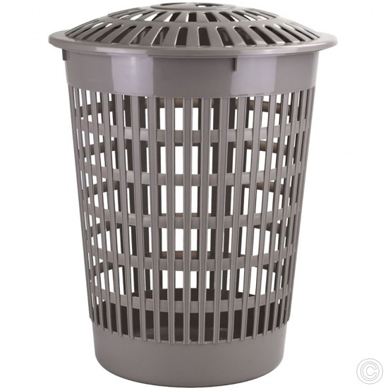 Plastic Round Laundry Basket Hamper 60L Talpa image