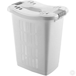 Plastic Square Laundry Basket 60L White