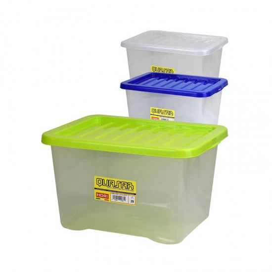 Plastic Stackable Storage Box With Lid 28L image