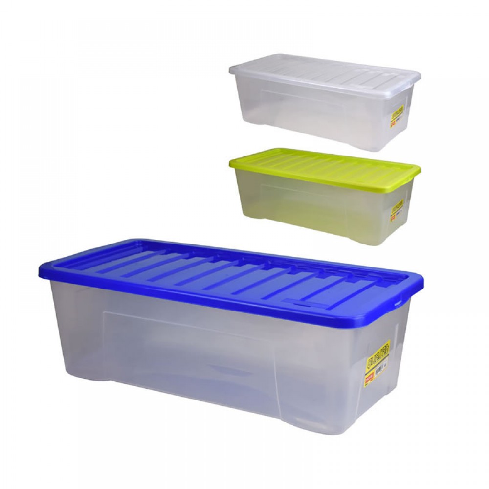 Plastic Underbed Storage Box With Lid 65L