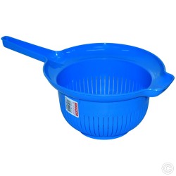 Plastic Colander with Handle 24cm Blue