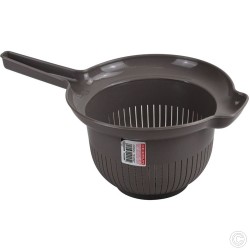 Plastic Colander with Handle 24cm Brown