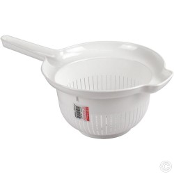 Plastic Colander with Handle 24cm White