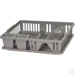 Plastic Dish Drainer Rack With DripTray & Cutlery Holder 47x39x10.5cm Talpa
