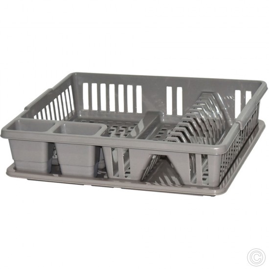 Plastic Dish Drainer Rack With DripTray & Cutlery Holder 47x39x10.5cm Talpa Tools & Gadgets image