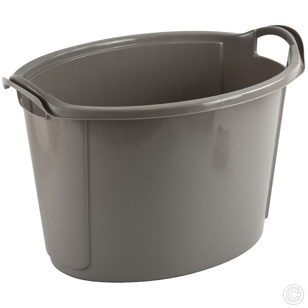 Oval Plastic Laundry Basket Hamper With Grip Handles