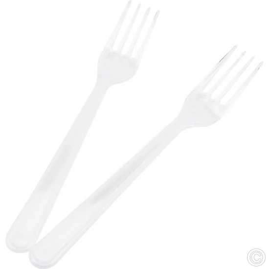 Heavy Duty Clear Reusable Plastic Forks 50pk