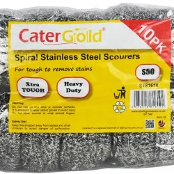 CaterGold Stainless Steel Spiral Scourer S50 10pack