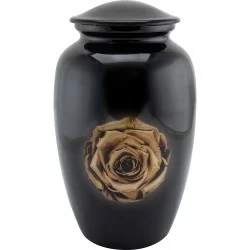 Urns for Ashes Adult Large Cremation Urns Funeral Memorial with Gold Rose