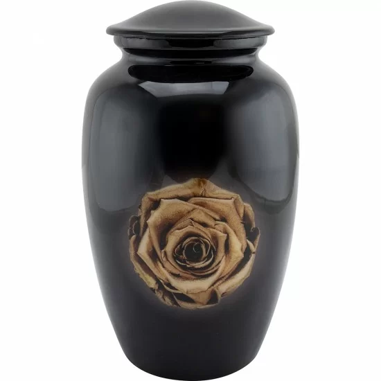 Urns for Ashes Adult Large Cremation Urns Funeral Memorial with Gold Rose Adult Urn image