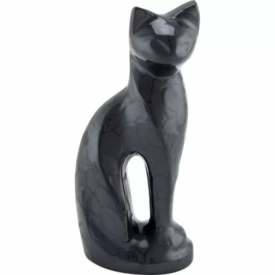 Cat Figurine Cremation Urn for Pet Ashes Screw Lid Design Purr in Peace Cat Urn Cat Figurine Urn image