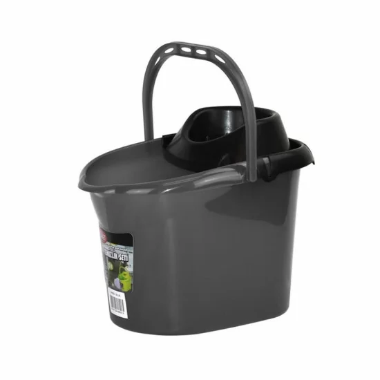 Showing image for Plastic Mop Bucket With Detachable Strainer 13L Grey Plastic Mop Bucket With Detachable Strainer 13L Grey Cleaning Products image